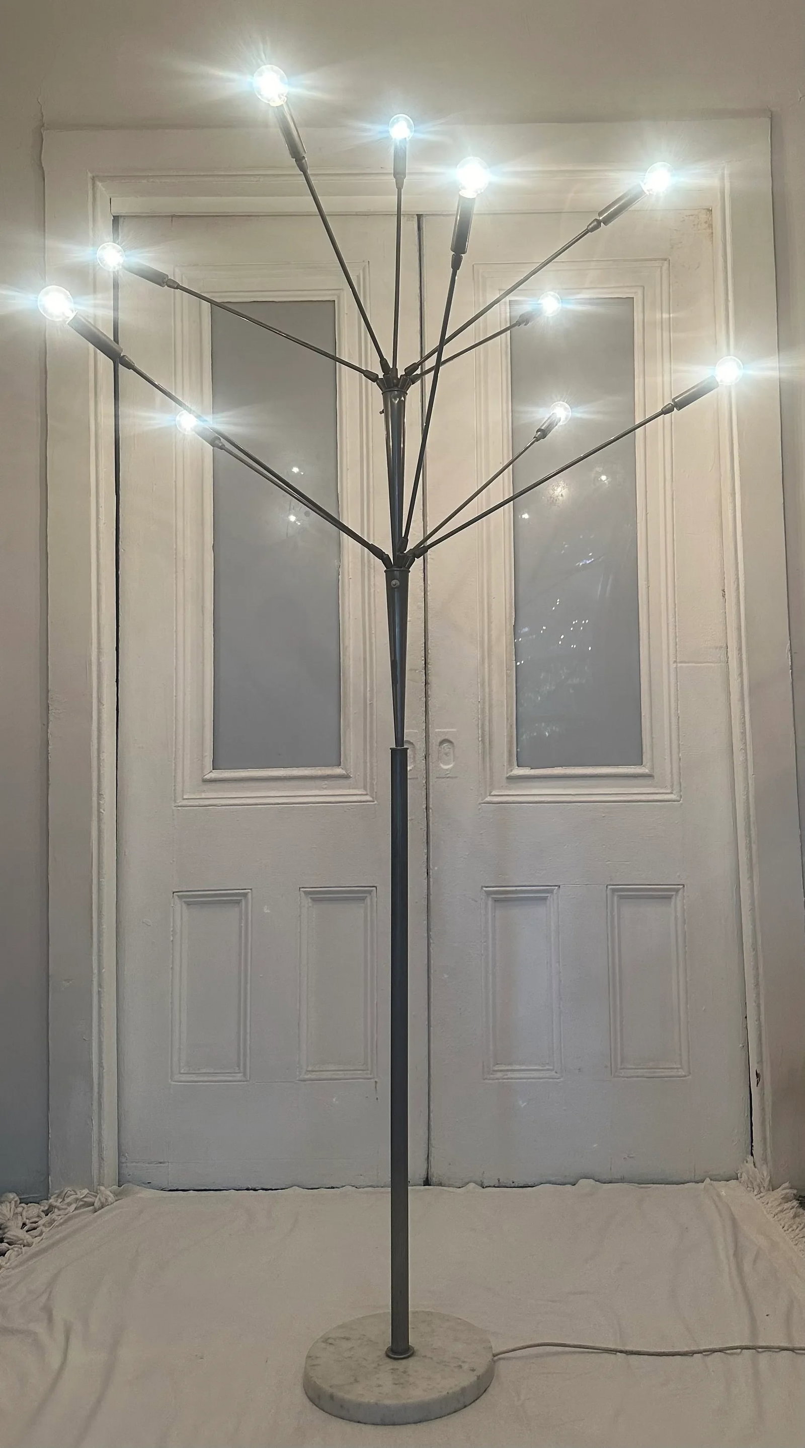 1950s Sputnik Floor Lamp With Marble Base Mid-Century Modern Italian Stilnovo - 6