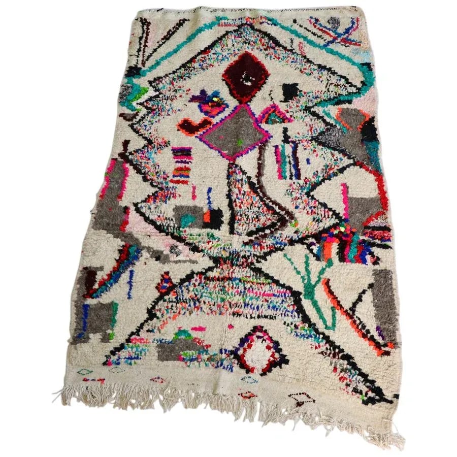 Moroccan Azilal Rug-3'8'x6'5" - 4
