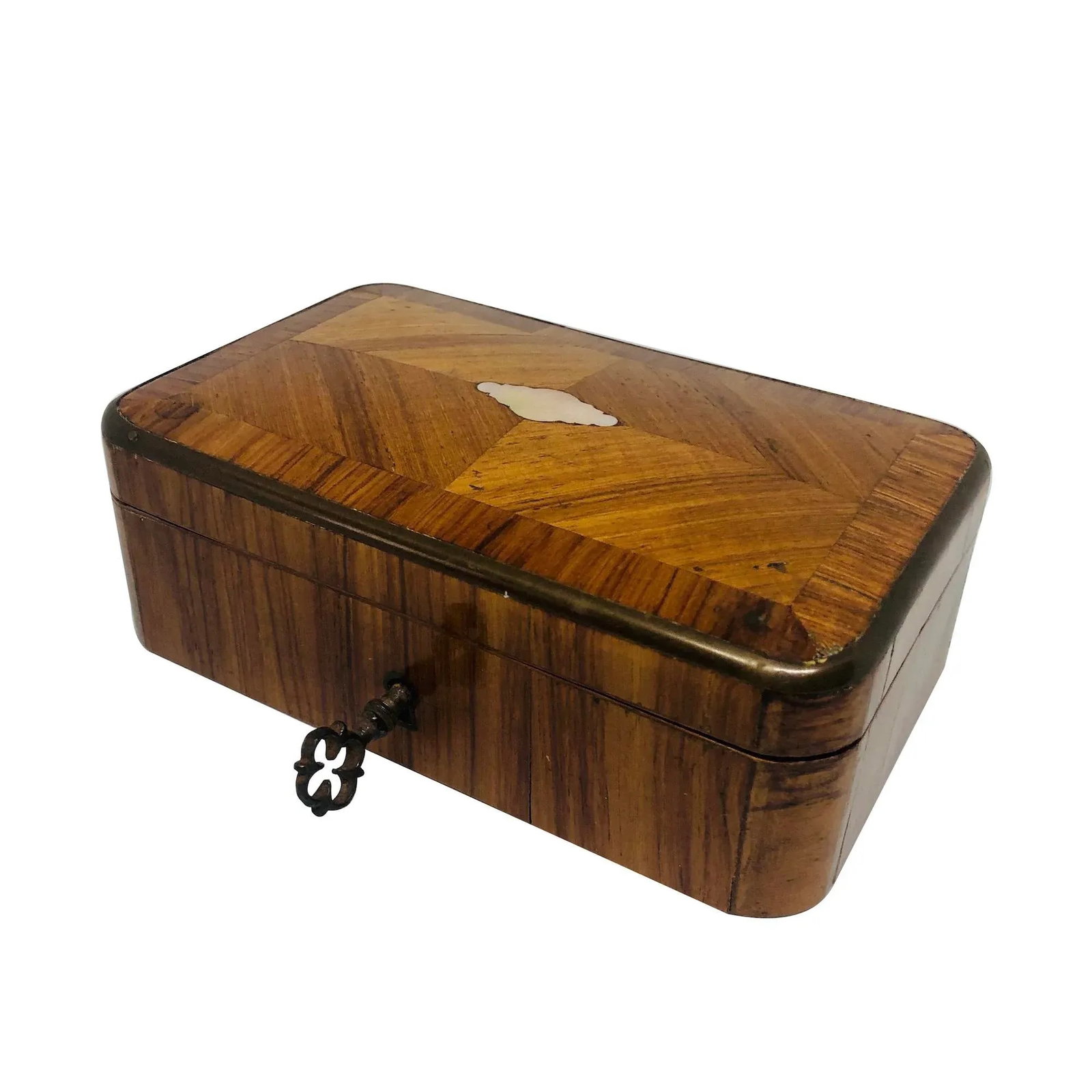 French 19th C. Kingwood Jewel Box With Key - 3
