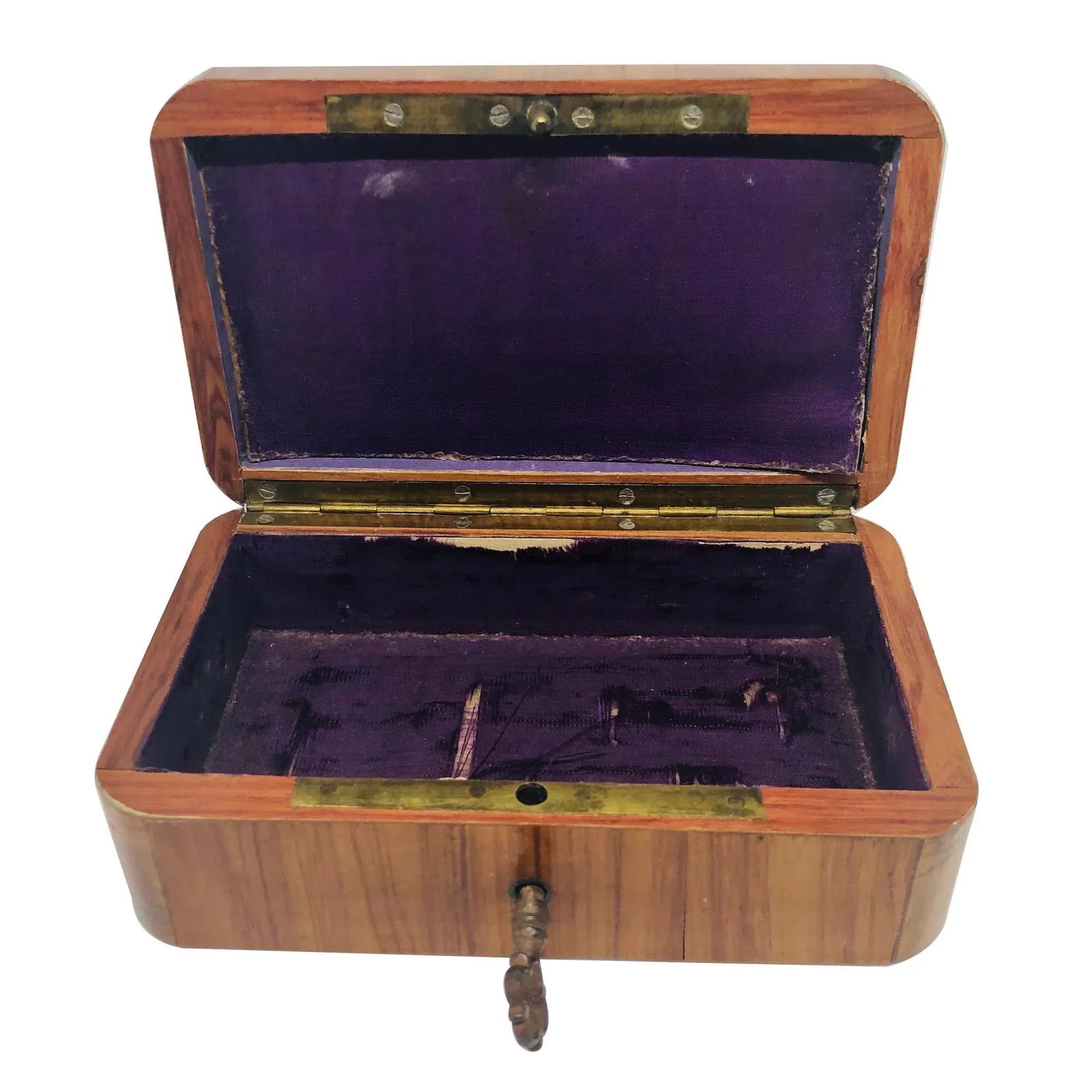 French 19th C. Kingwood Jewel Box With Key - 4