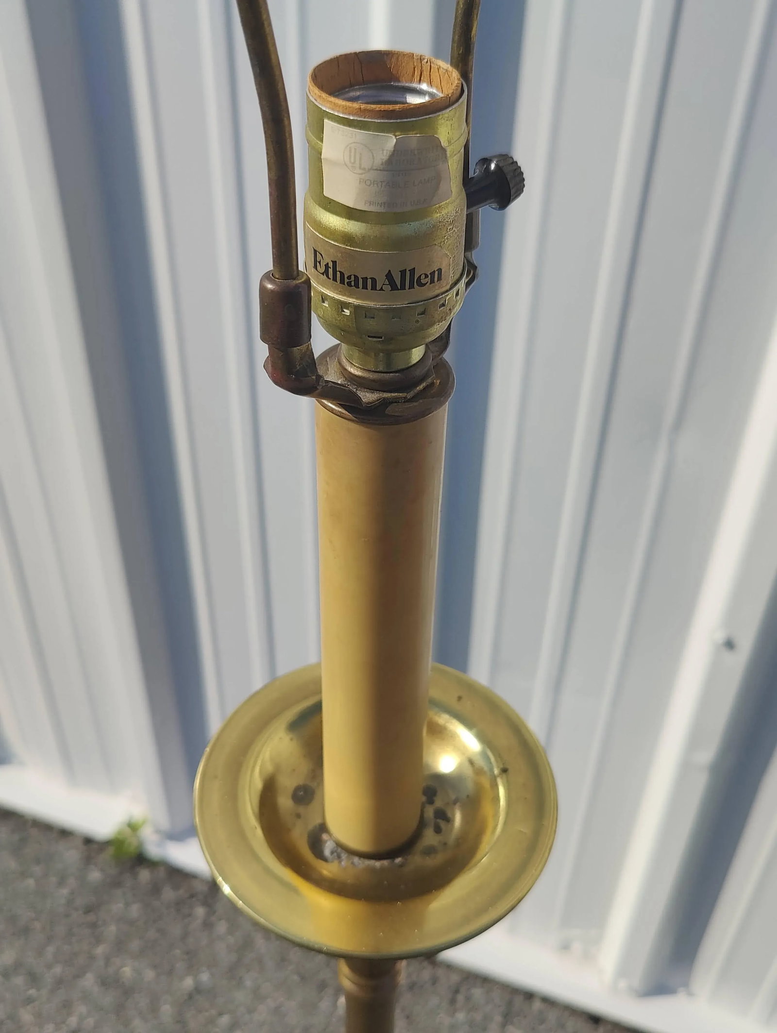 Vintage Ethan Allen Brass Floor Lamp - 3