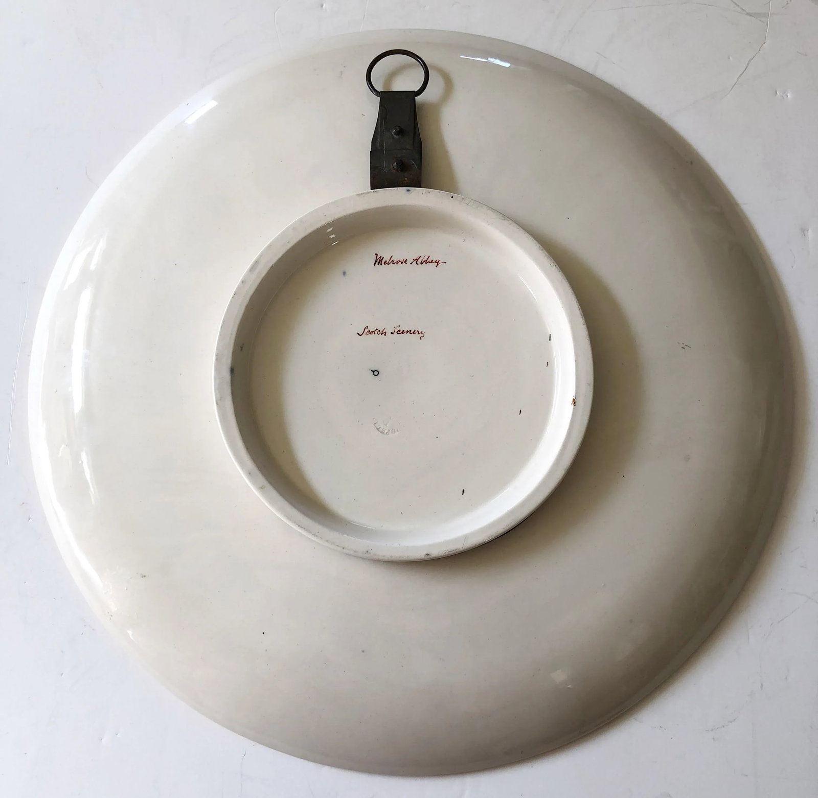Copeland Blue and White Scottish Platter of Melrose Abbey - 3