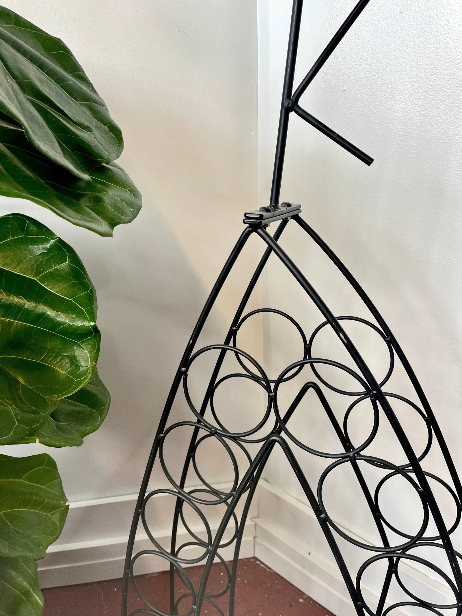 Vintage John Risley- Style Frenchman Figure Wire Wine Rack - 8