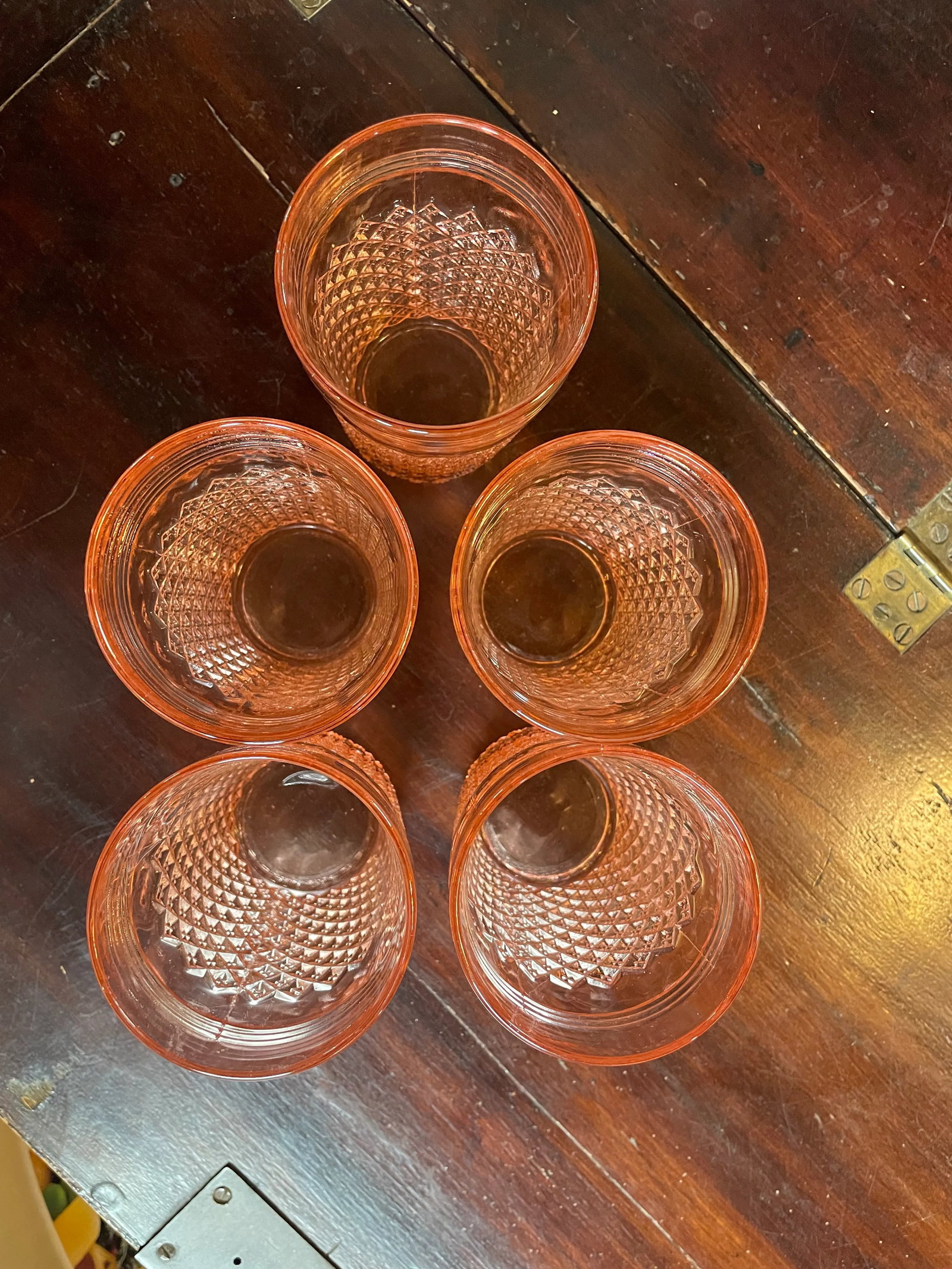 1930s Miss America Depression Glass and Pitcher Set- 6 Pieces - 10