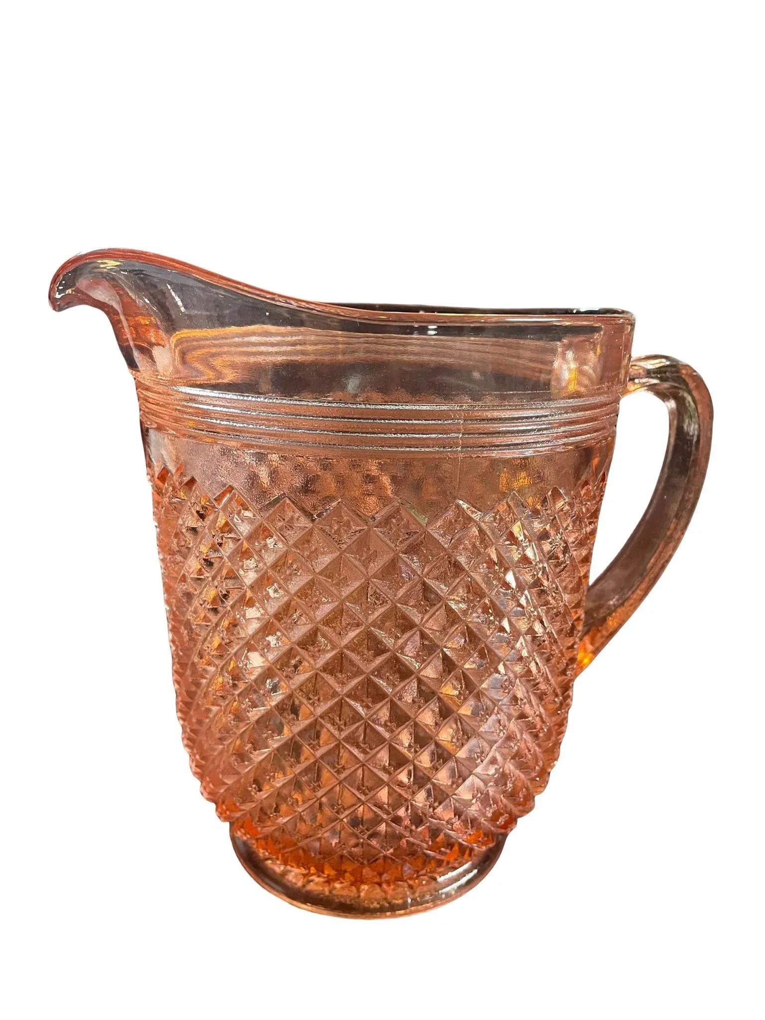 1930s Miss America Depression Glass and Pitcher Set- 6 Pieces - 4