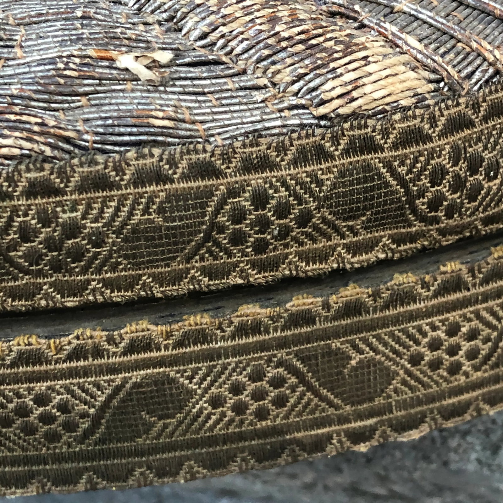 Antique Japanese Metallic Gold Thread Dragon Lacquer Box - 7