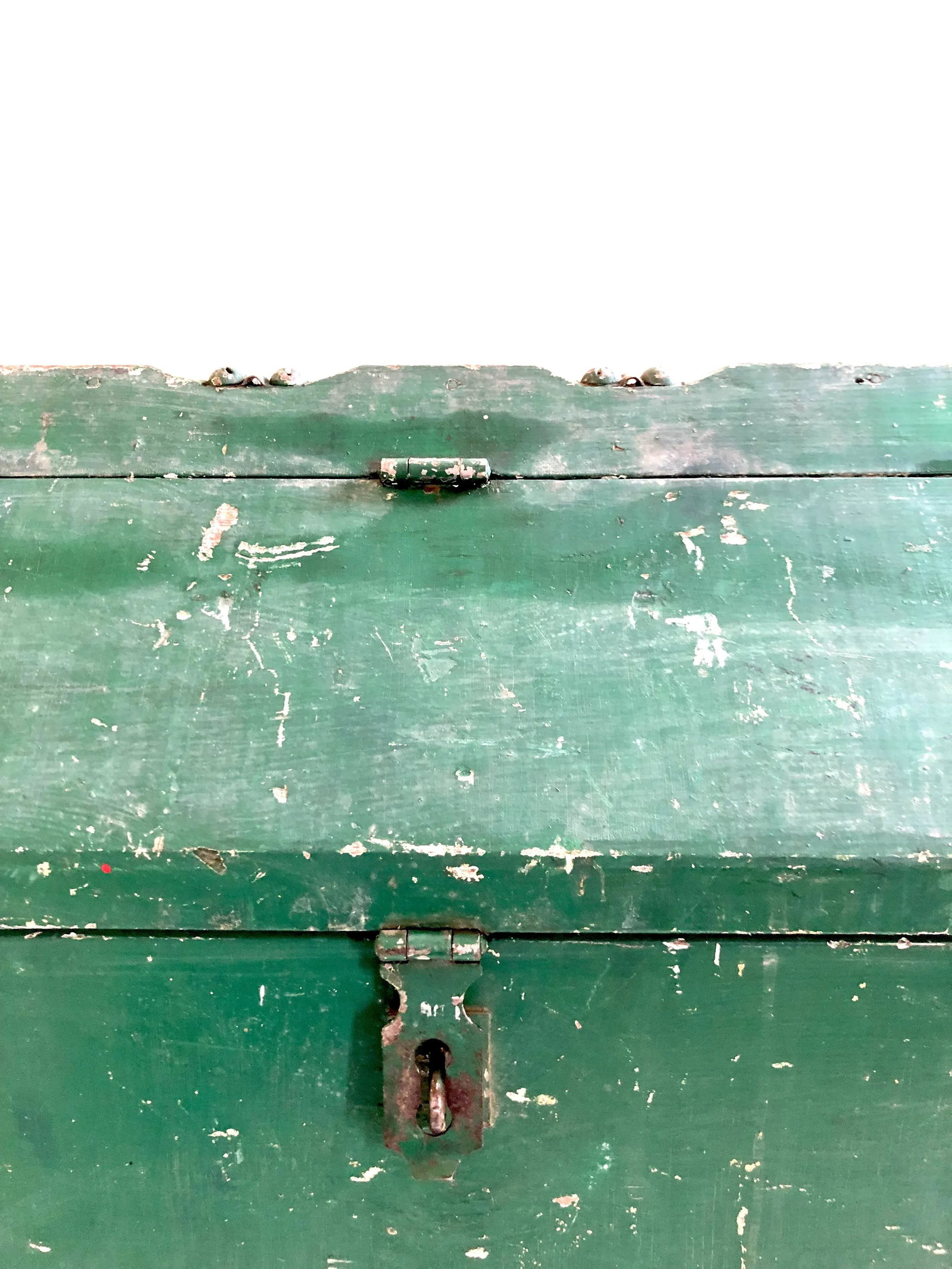 Vintage Rustic Painted Green Wood Tool Box - 6