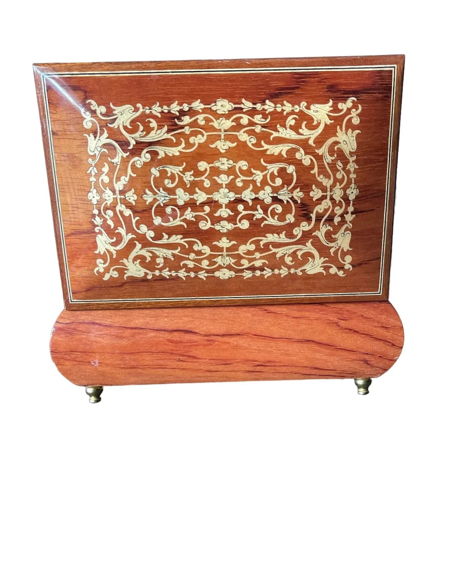 1970s Italian Collage Carved Wood Marquetry Box - 4