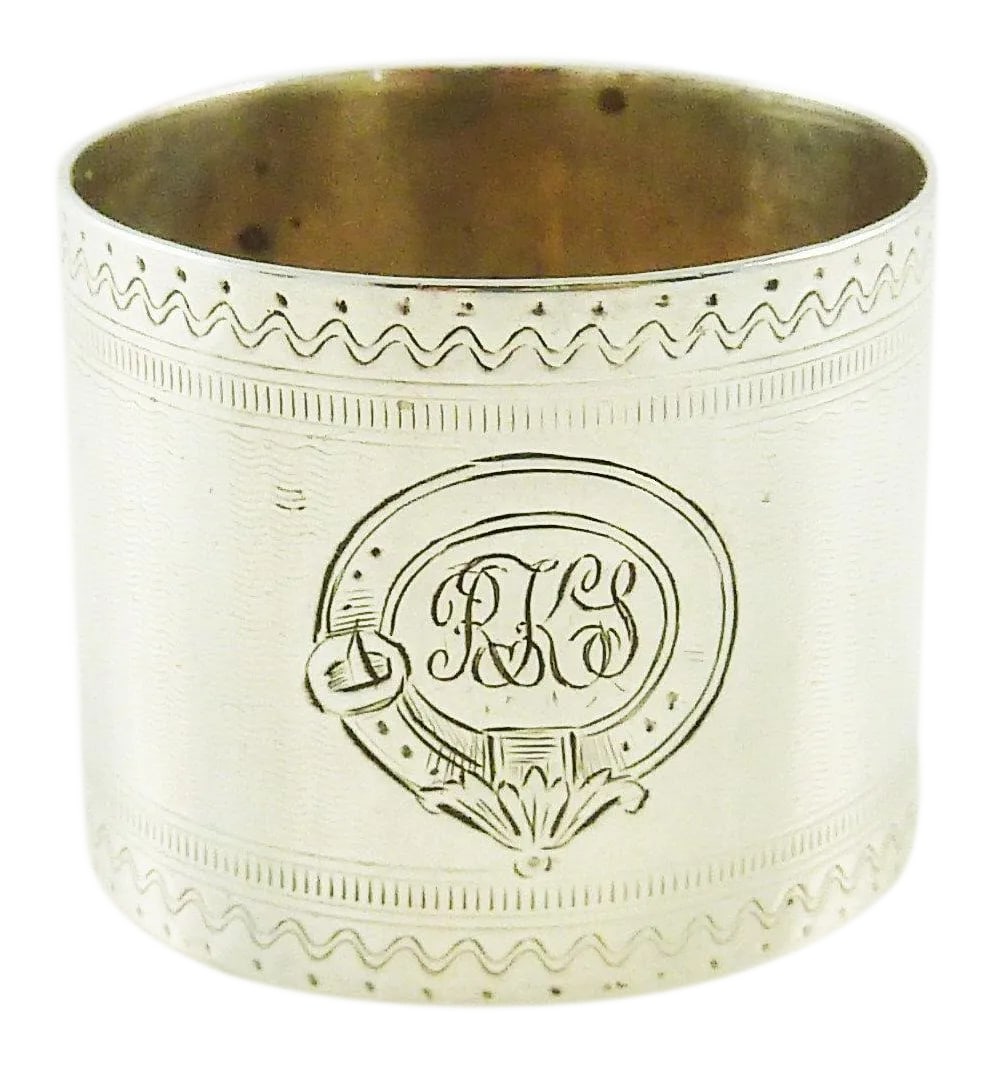 Antique Victorian Era Sterling Silver Childs Napkin Ring Christening Gift (1 of 7)