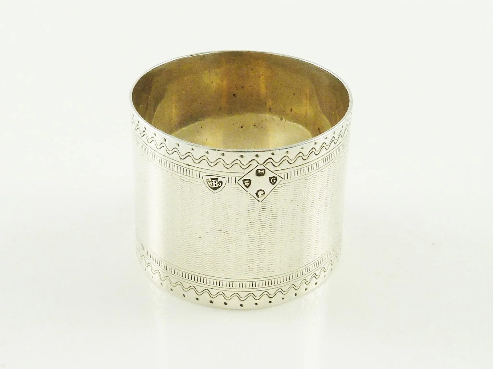 Antique Victorian Era Sterling Silver Childs Napkin Ring Christening Gift - 4