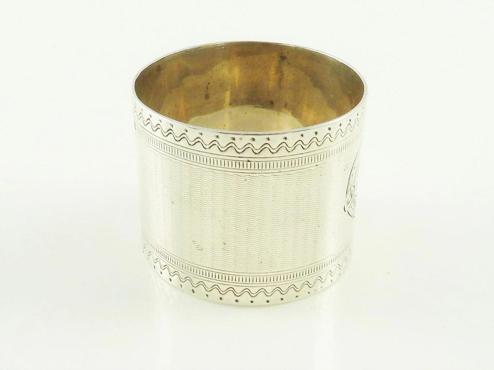 Antique Victorian Era Sterling Silver Childs Napkin Ring Christening Gift - 5