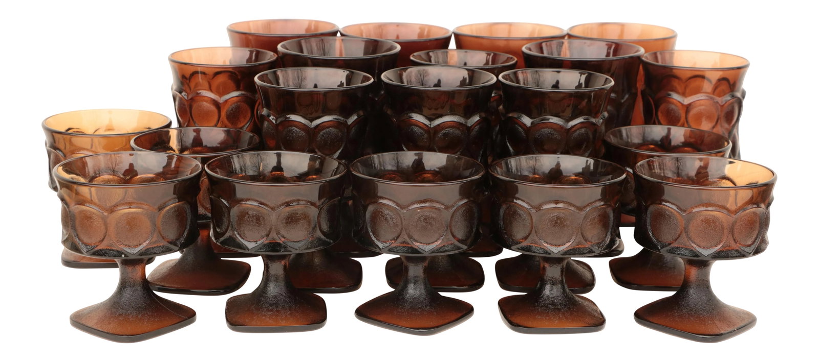 Noritake Spotlight Walnut Brown Glass Goblets - Set of 20 (1 of 9)