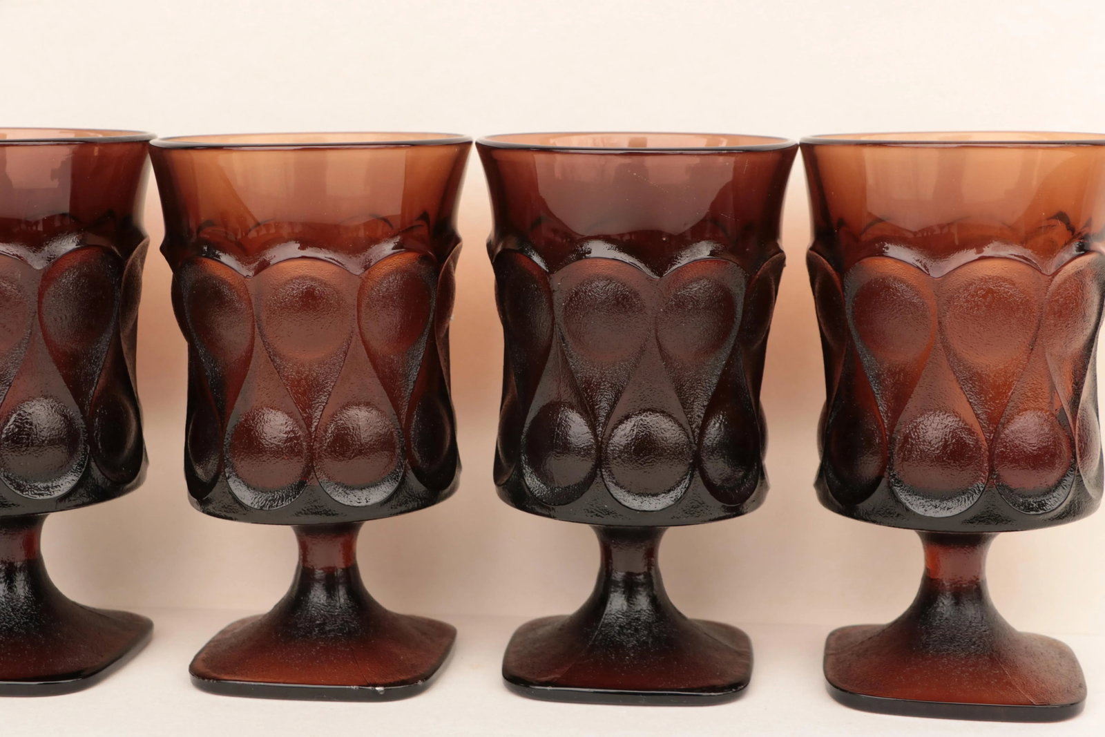 Noritake Spotlight Walnut Brown Glass Goblets - Set of 20 - 2