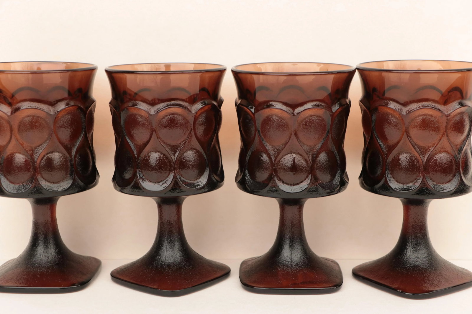 Noritake Spotlight Walnut Brown Glass Goblets - Set of 20 - 3