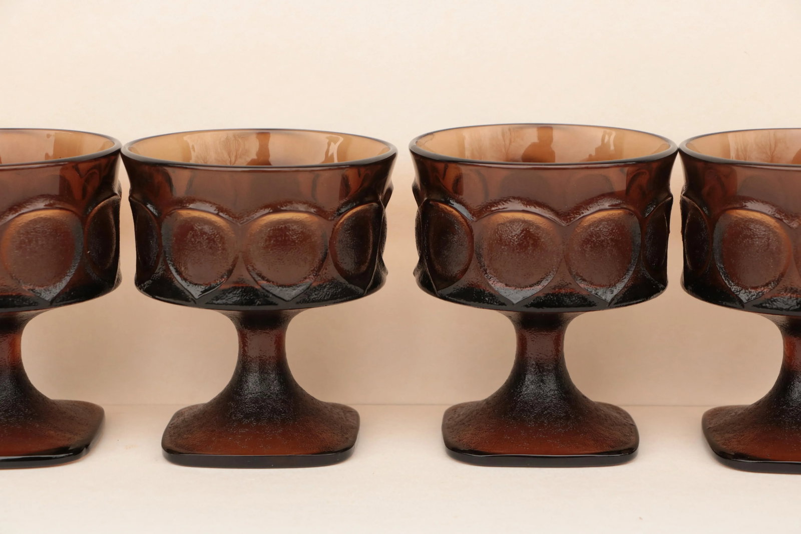 Noritake Spotlight Walnut Brown Glass Goblets - Set of 20 - 4