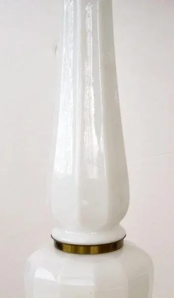 Pr of Danish White Opaline Lamps by Bing&Groendahl Heiberg - a Pair - 3