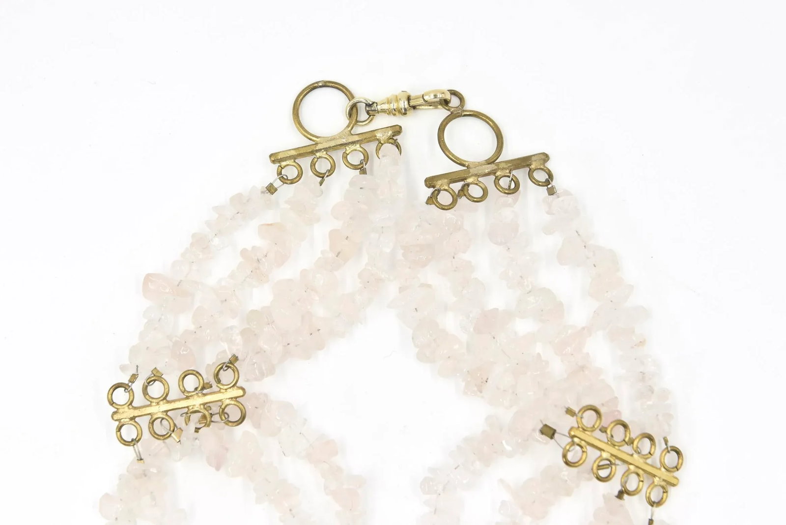 Rose Quartz & Goldtone Chocker Necklace - 5