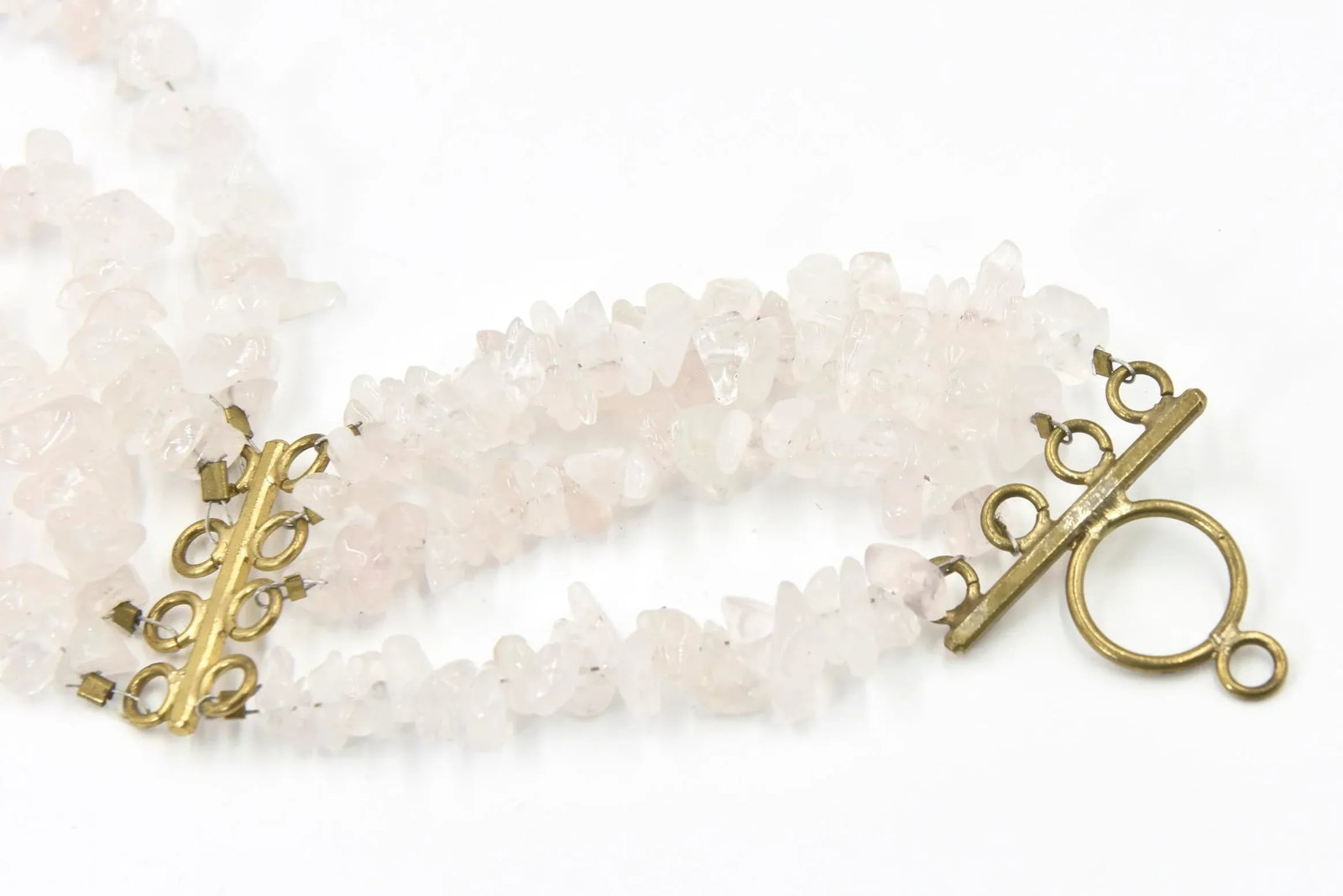 Rose Quartz & Goldtone Chocker Necklace - 9