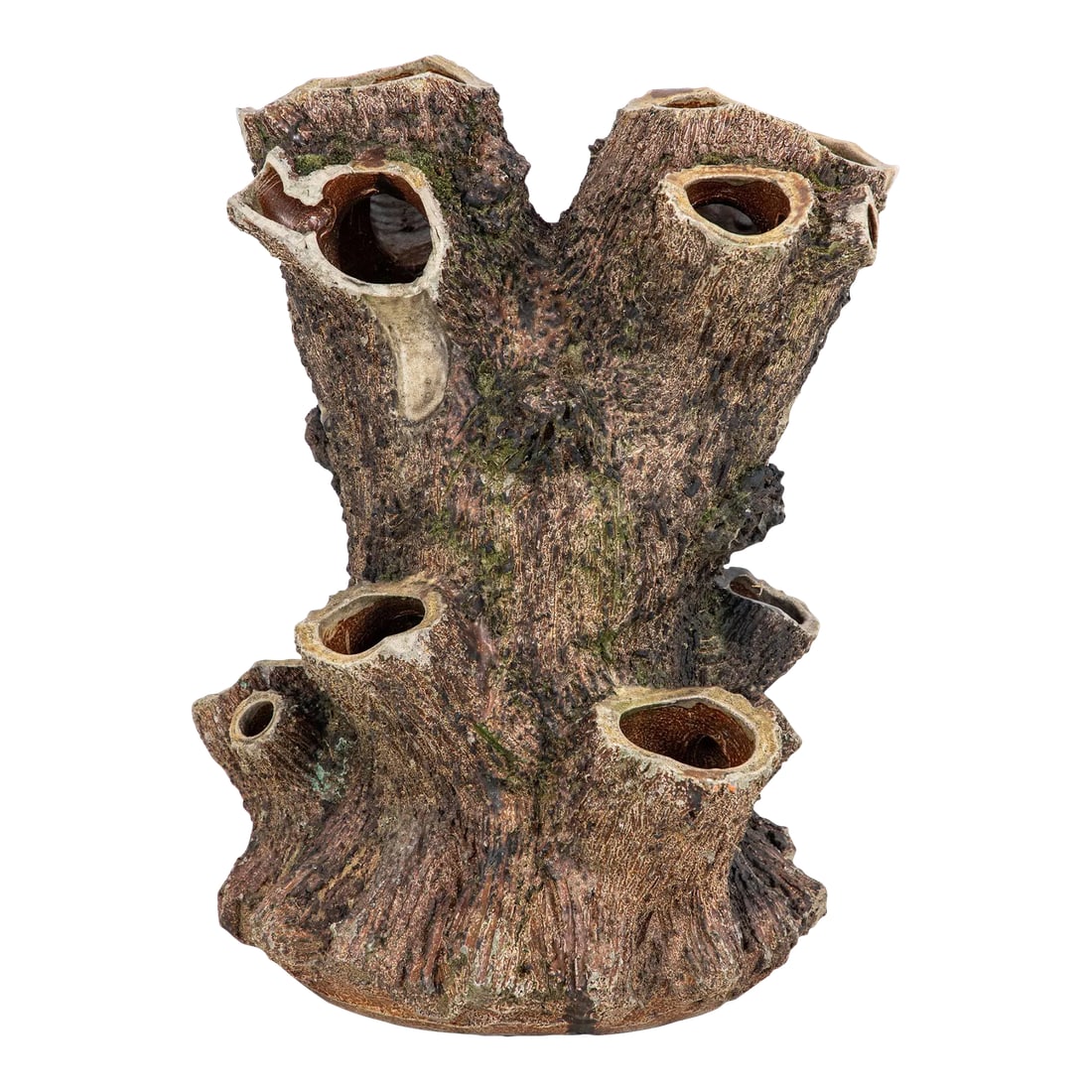 Large Terracotta English Faux Bois Planter, Edwardian, Early 20th Century (1 of 12)