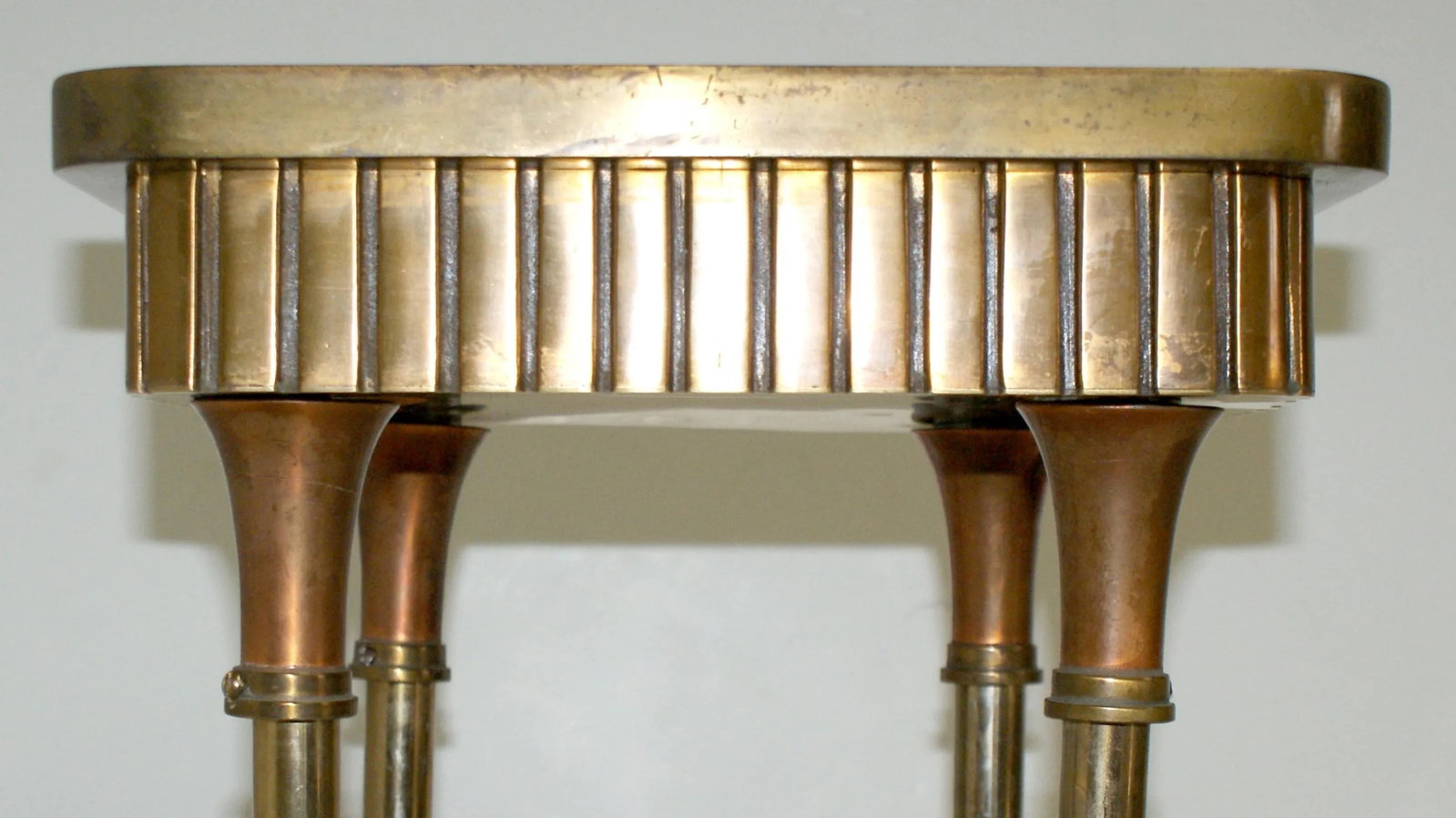 Antique Pendant Light Art Deco Style Brass and Glass - 3