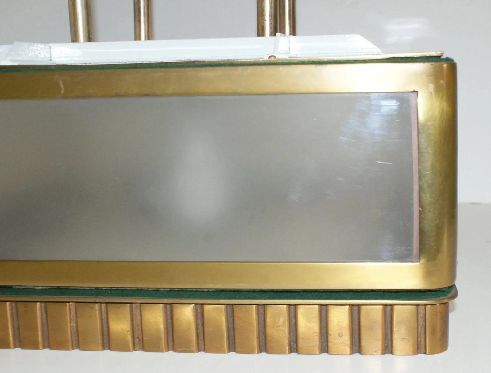 Antique Pendant Light Art Deco Style Brass and Glass - 6