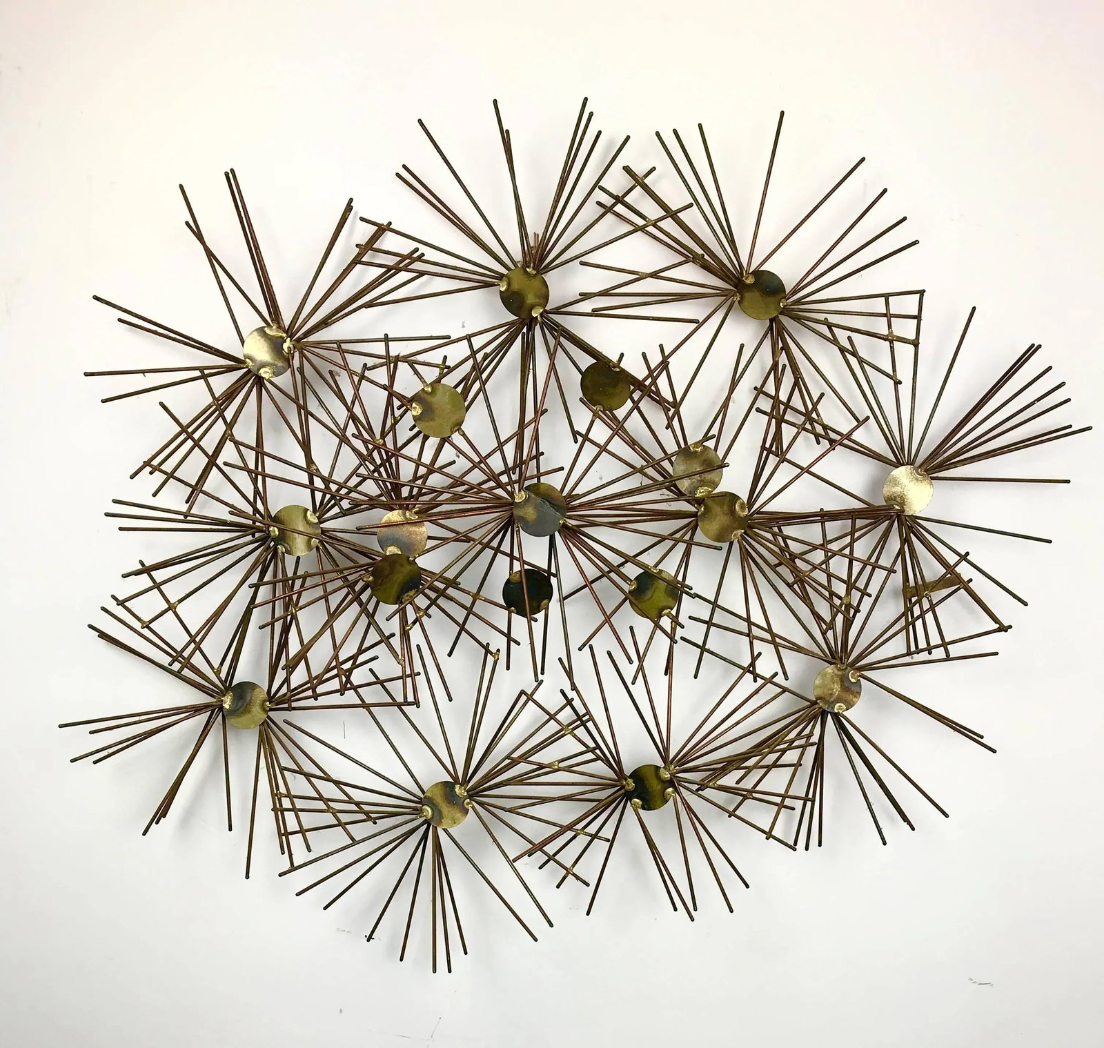 Mixed Metal Wall Sculpture Signed Greenberg, 1968 - 2