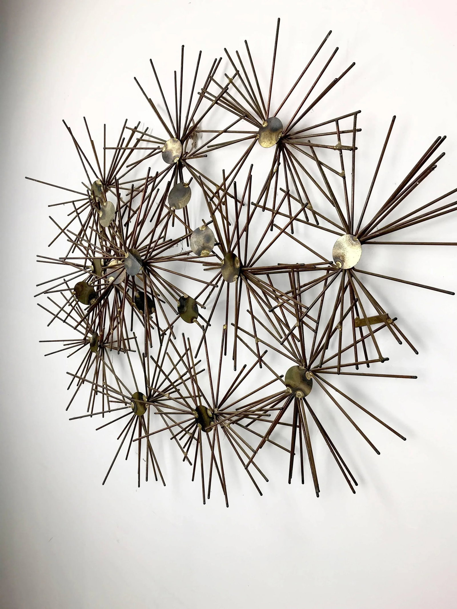 Mixed Metal Wall Sculpture Signed Greenberg, 1968 - 6
