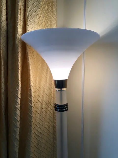Vintage 1960's Mid Century Modern Brass and Lucite Bauer Torchiere Floor Lamp - 2