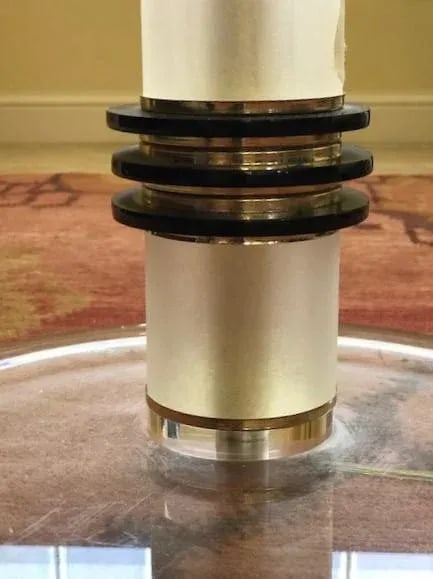 Vintage 1960's Mid Century Modern Brass and Lucite Bauer Torchiere Floor Lamp - 5