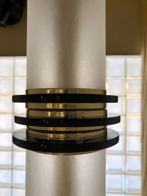 Vintage 1960's Mid Century Modern Brass and Lucite Bauer Torchiere Floor Lamp - 6