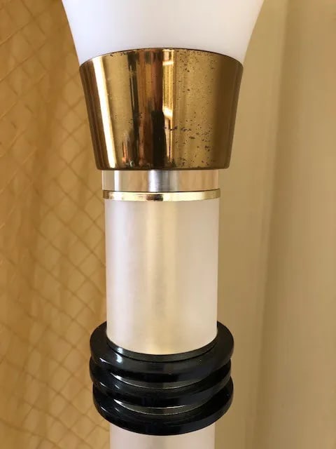 Vintage 1960's Mid Century Modern Brass and Lucite Bauer Torchiere Floor Lamp - 7