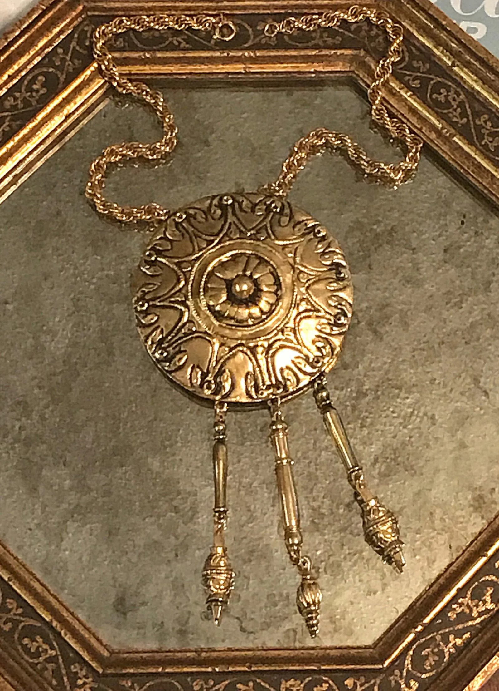 Vintage Necklace Accessocraft Gold Coin Pendant - 6