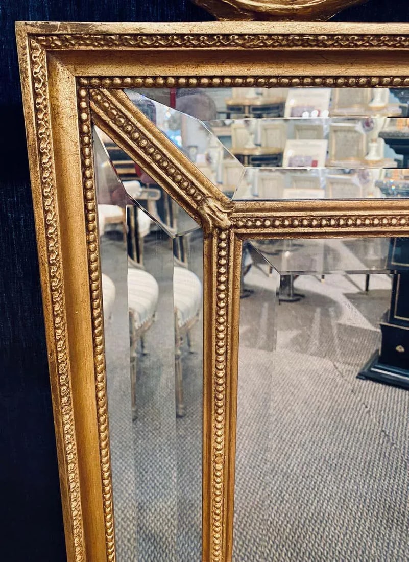 Adams Style Gilt Carved Wall Mirror With All Beveled Inserts - 5