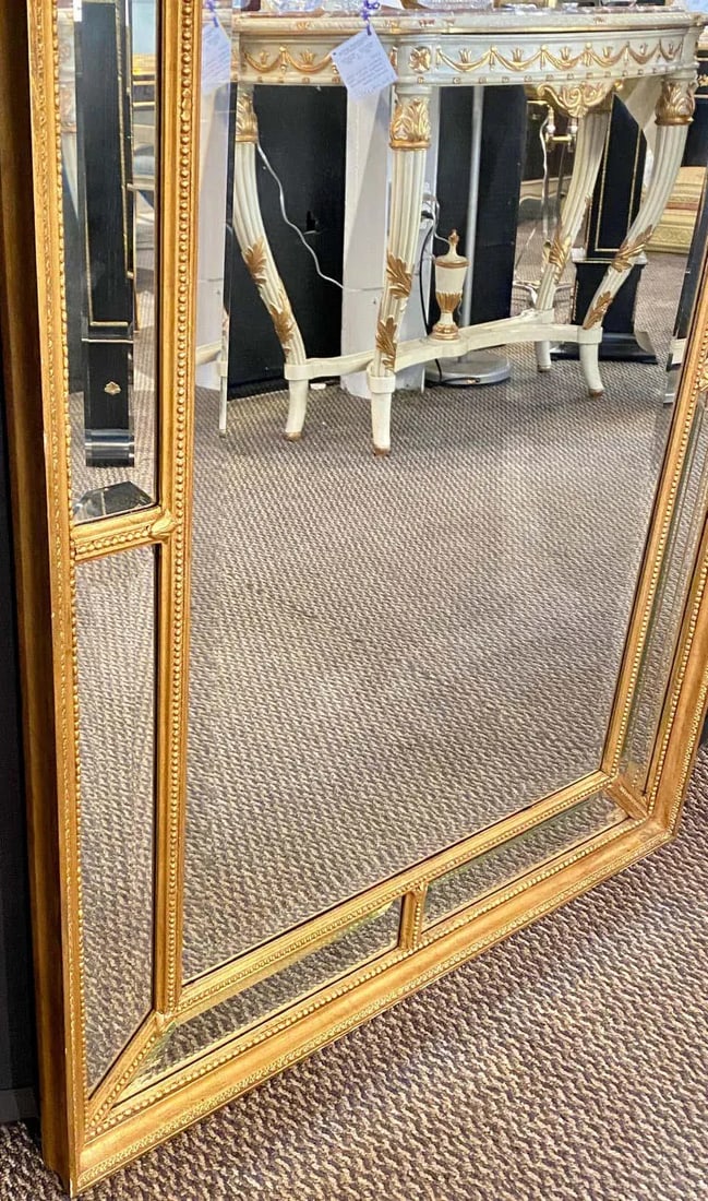 Adams Style Gilt Carved Wall Mirror With All Beveled Inserts - 6