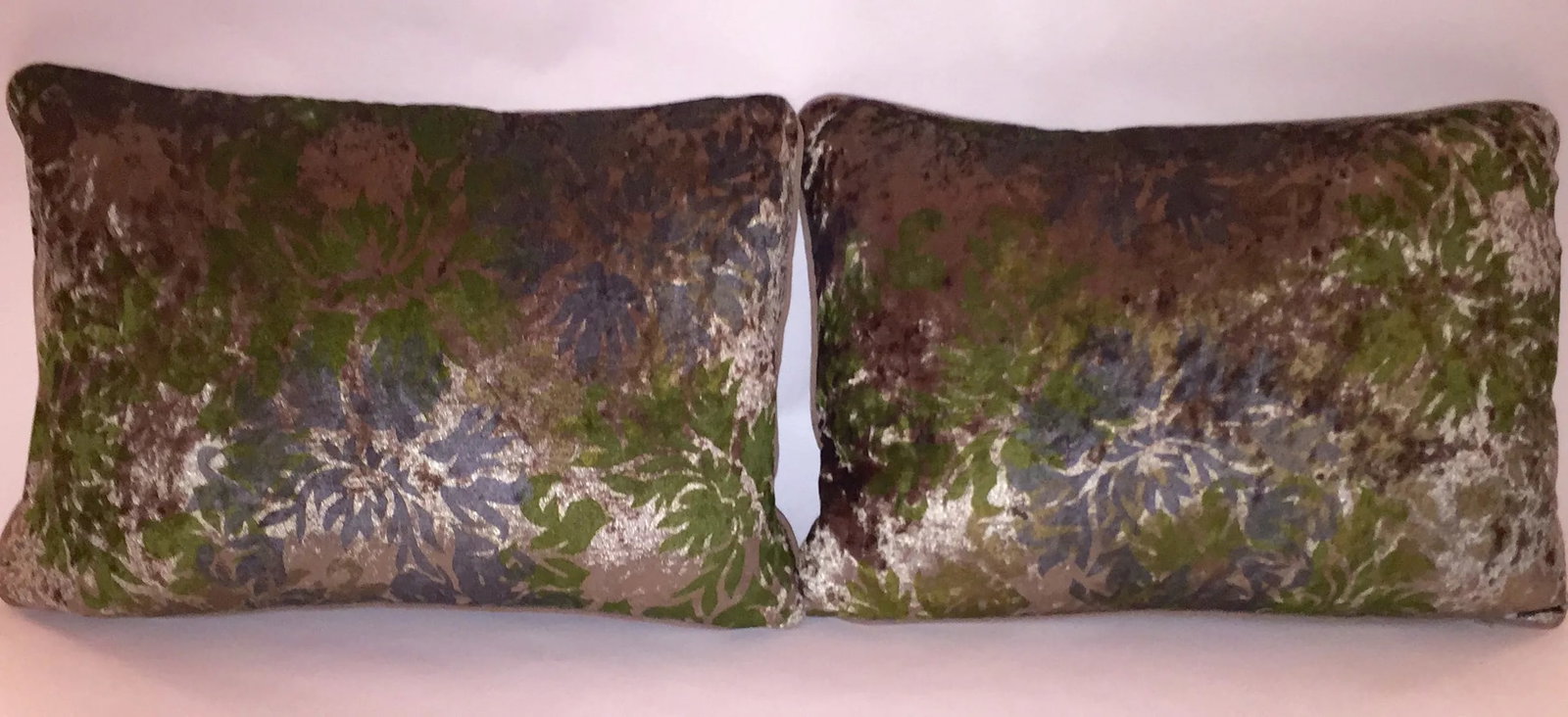 Venetian Printed Velvet Pillows - A Pair - 2