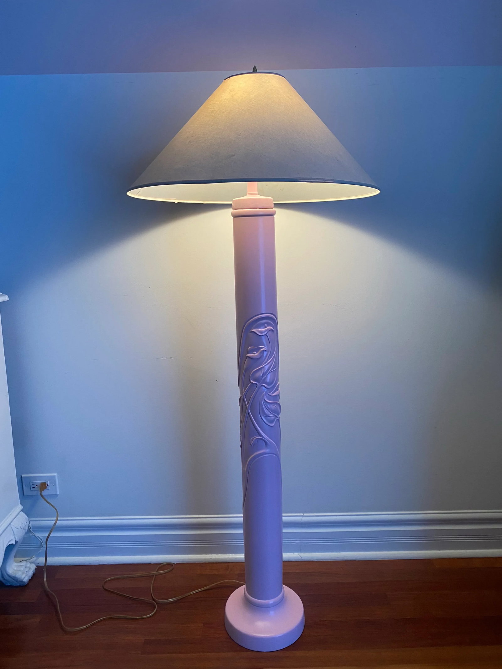 Vintage 1980s Frederick Cooper Art Nouveau Deco Floor Lamp - 2