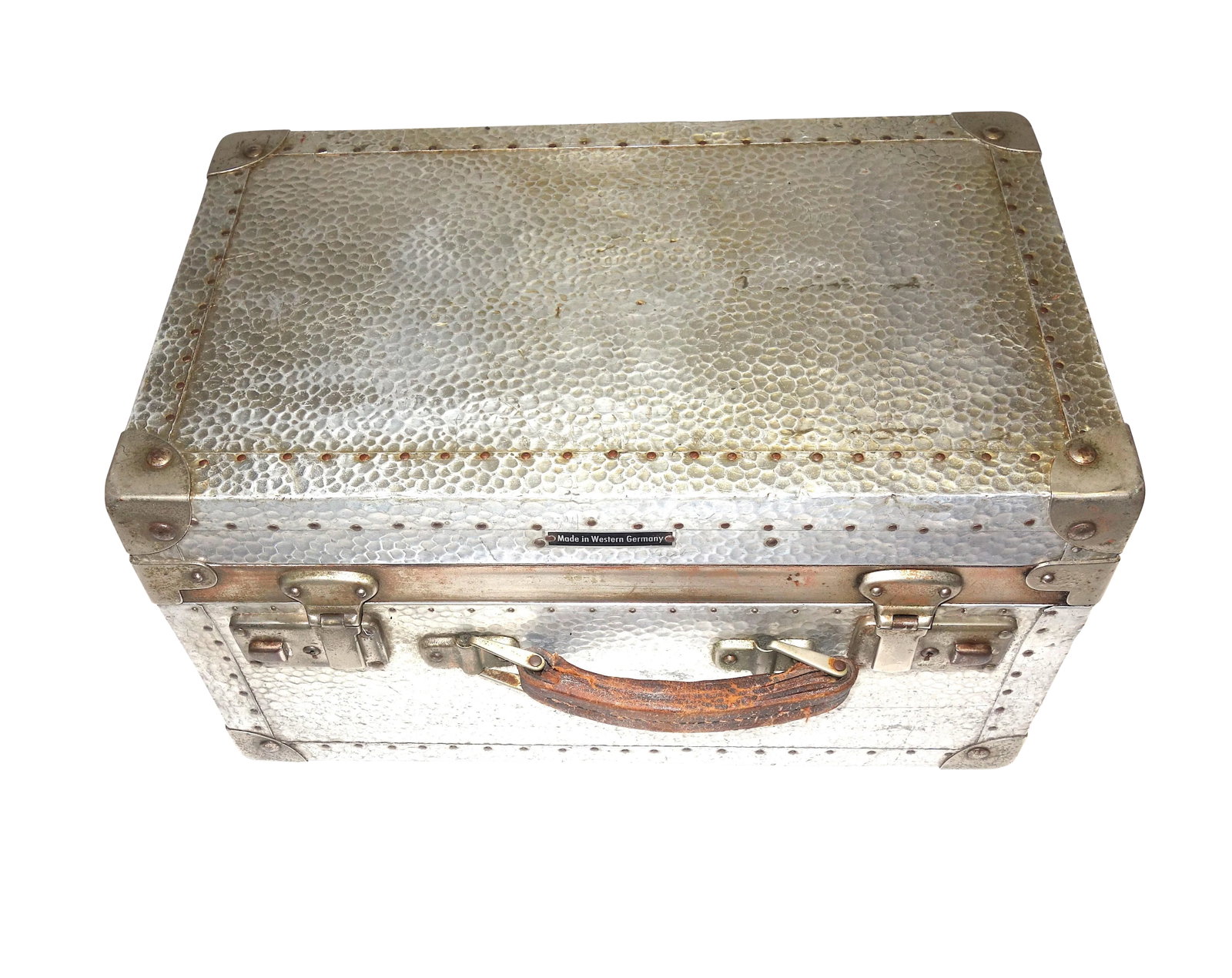 1950s German Metal Cinematographers Hammered Metal Camera Case - 2