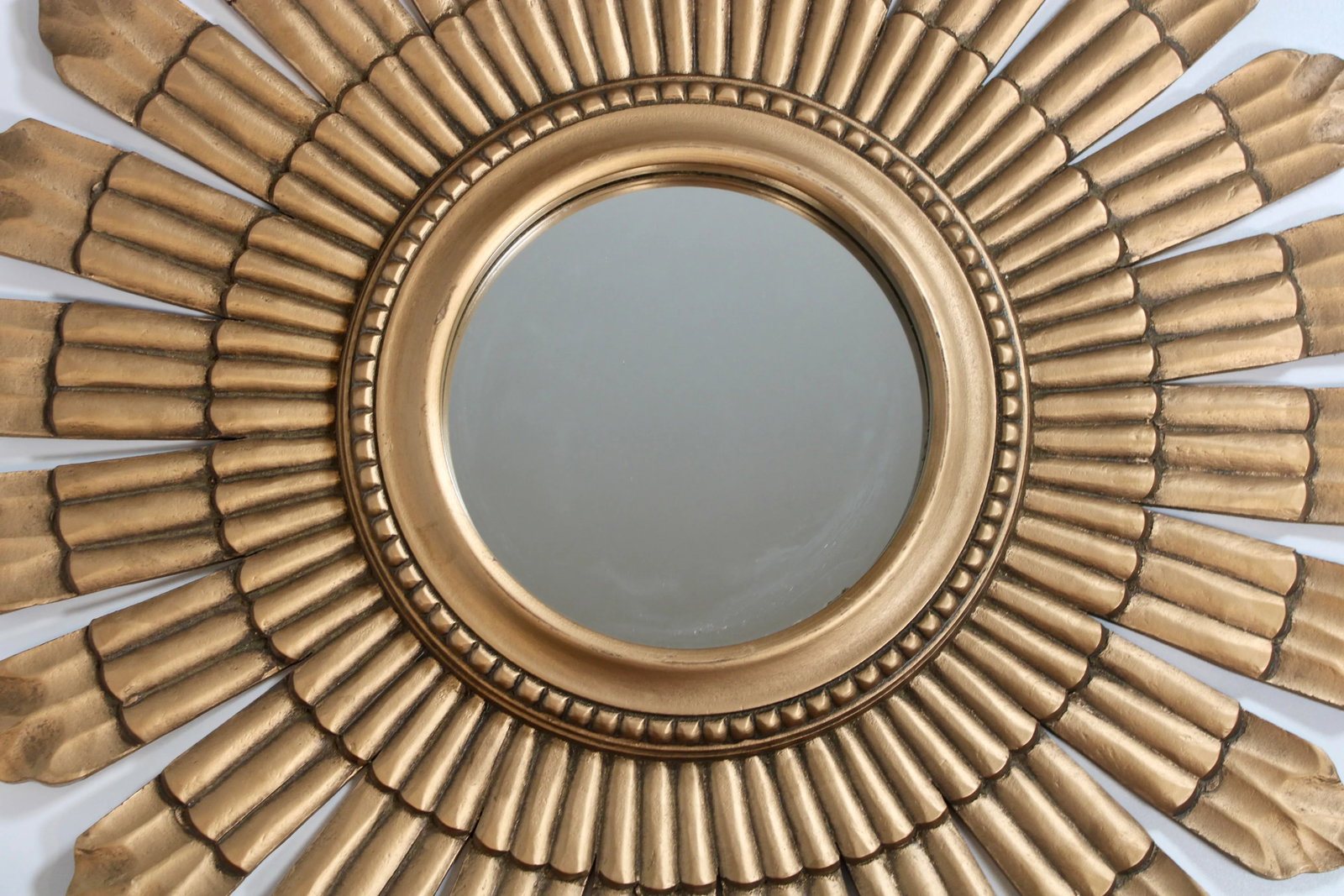 Large Boho Chic Vintage Sunburst Mirror - 11