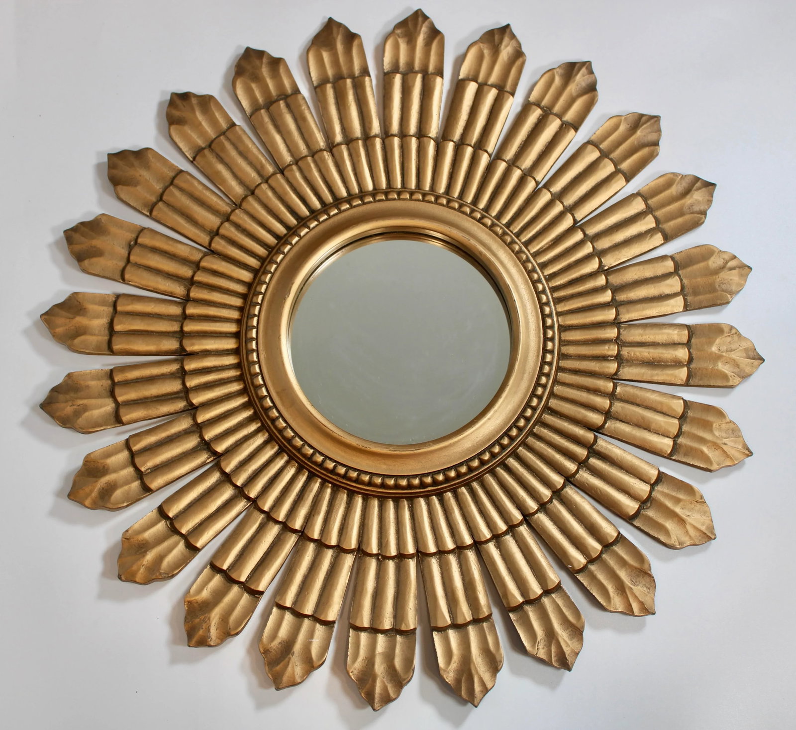 Large Boho Chic Vintage Sunburst Mirror - 12