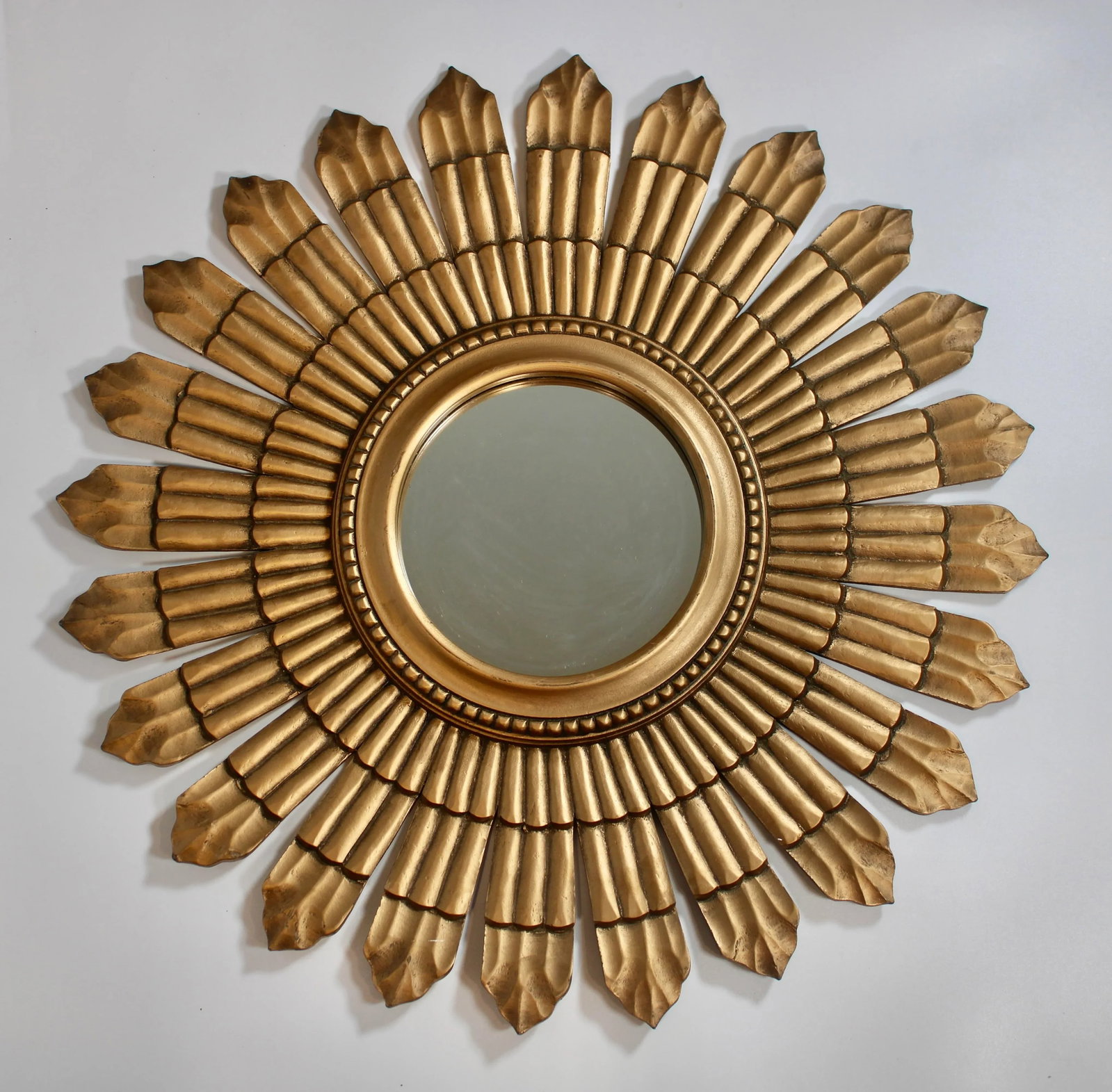 Large Boho Chic Vintage Sunburst Mirror - 2