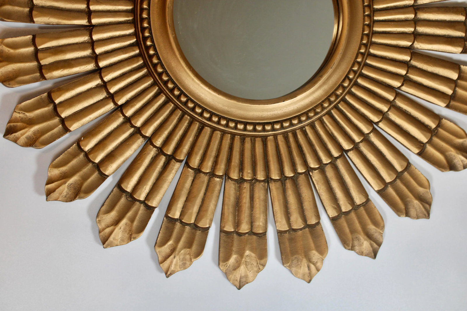 Large Boho Chic Vintage Sunburst Mirror - 4