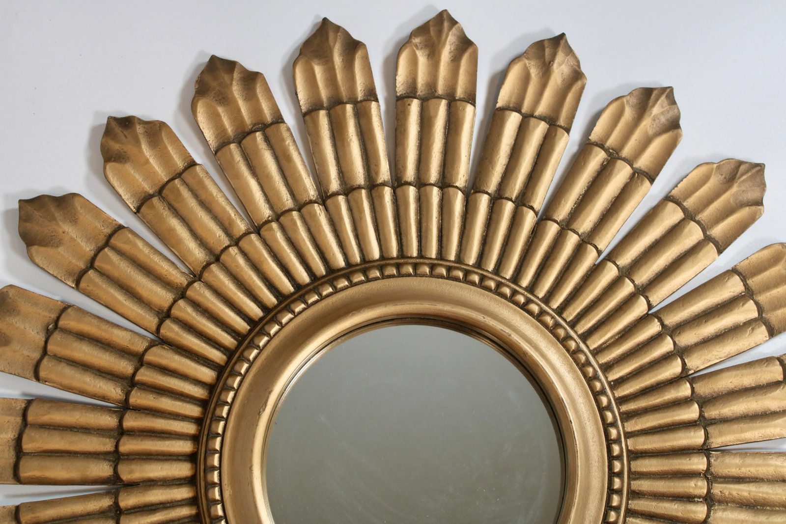 Large Boho Chic Vintage Sunburst Mirror - 5