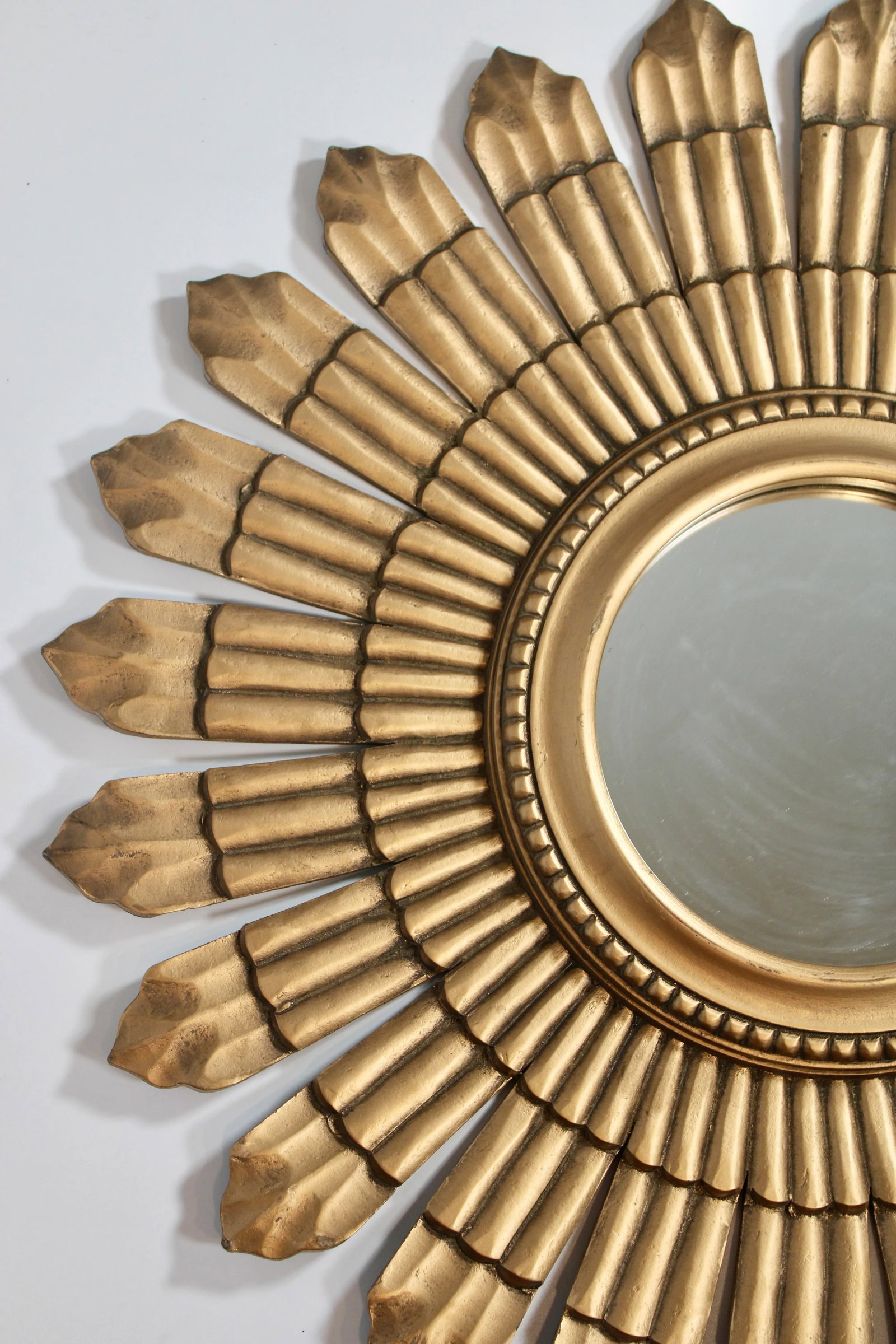 Large Boho Chic Vintage Sunburst Mirror - 6