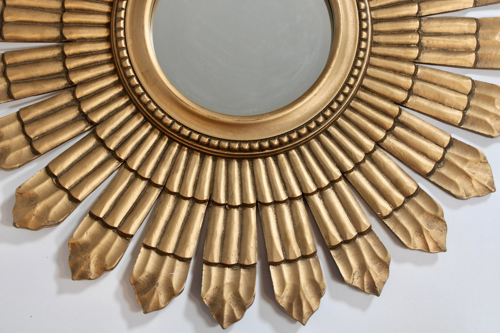 Large Boho Chic Vintage Sunburst Mirror - 7