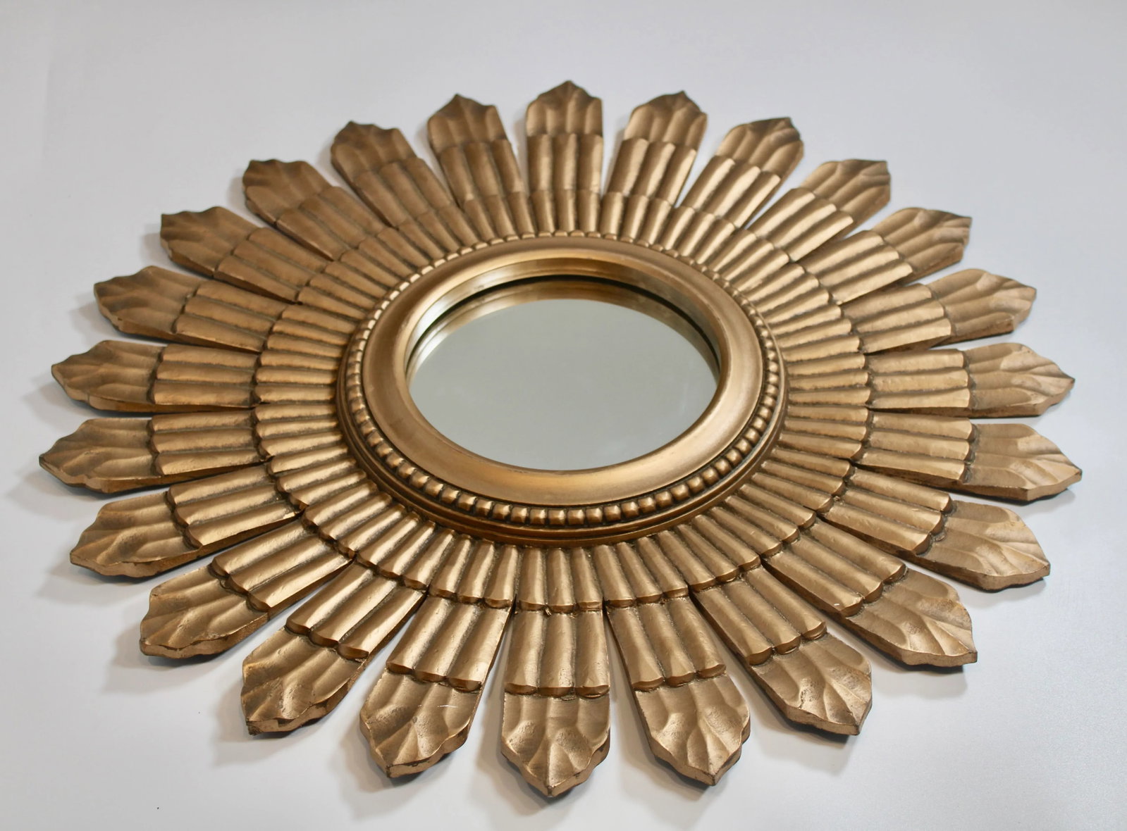 Large Boho Chic Vintage Sunburst Mirror - 8