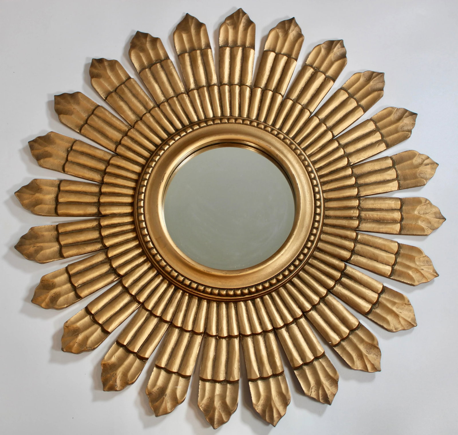 Large Boho Chic Vintage Sunburst Mirror - 9