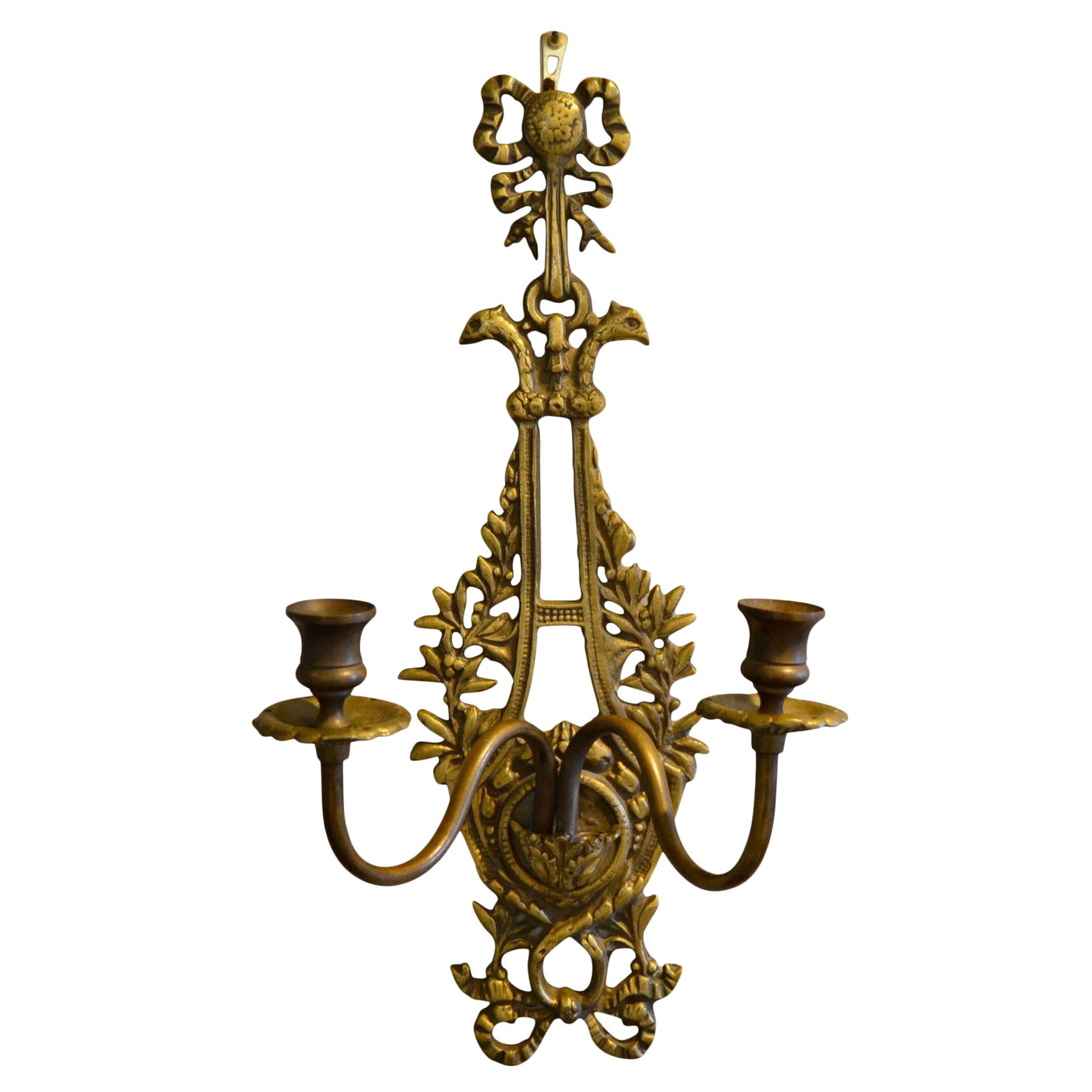 19th Century French Two Candle Brass Sconce: Two candle Brass Sconce France Condition: Alterations: Original Condition Unaltered Imperfections: Some Imperfections Condition Notes: Very good antique condition, consistent with age and wear Origin: