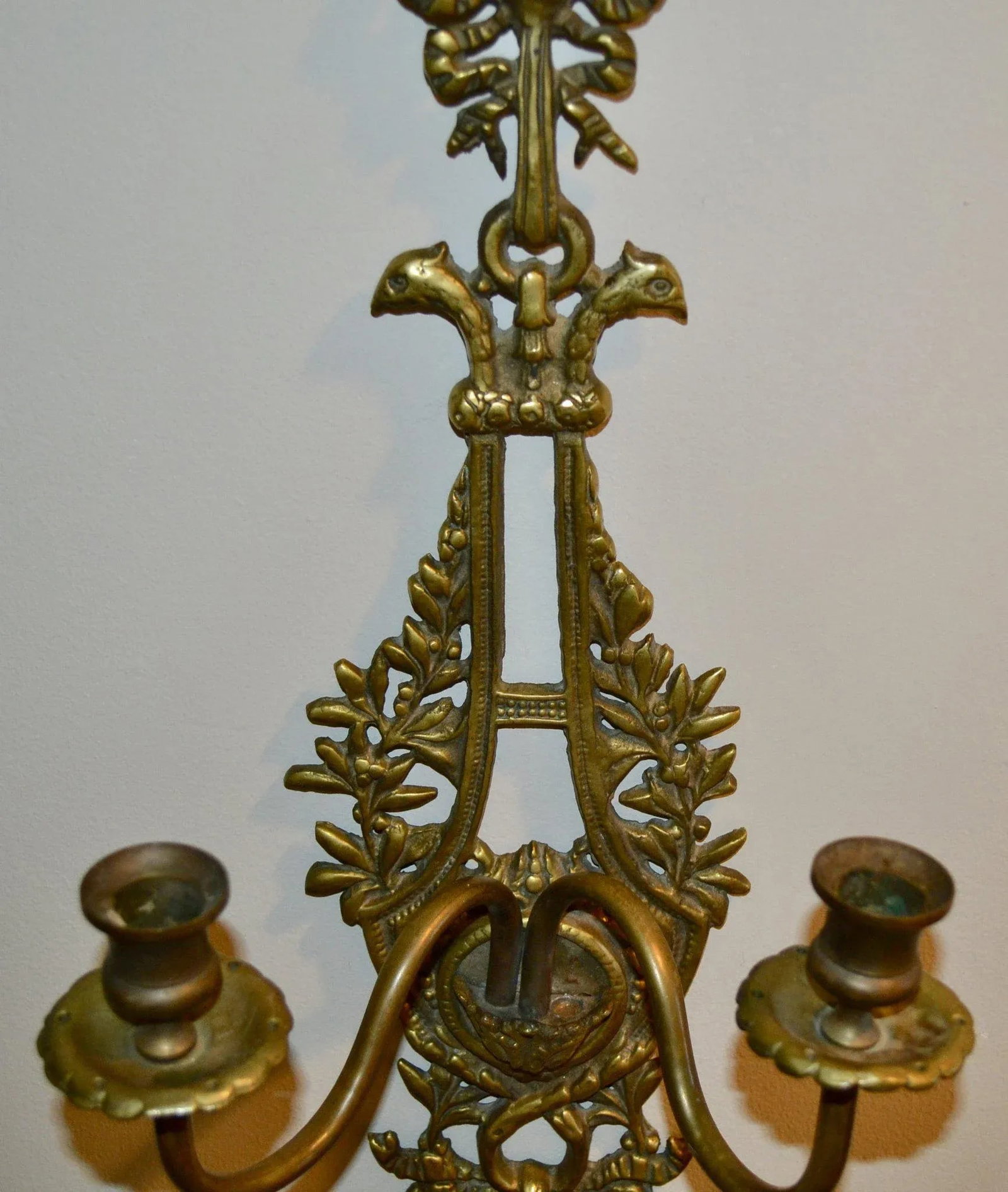 19th Century French Two Candle Brass Sconce - 3