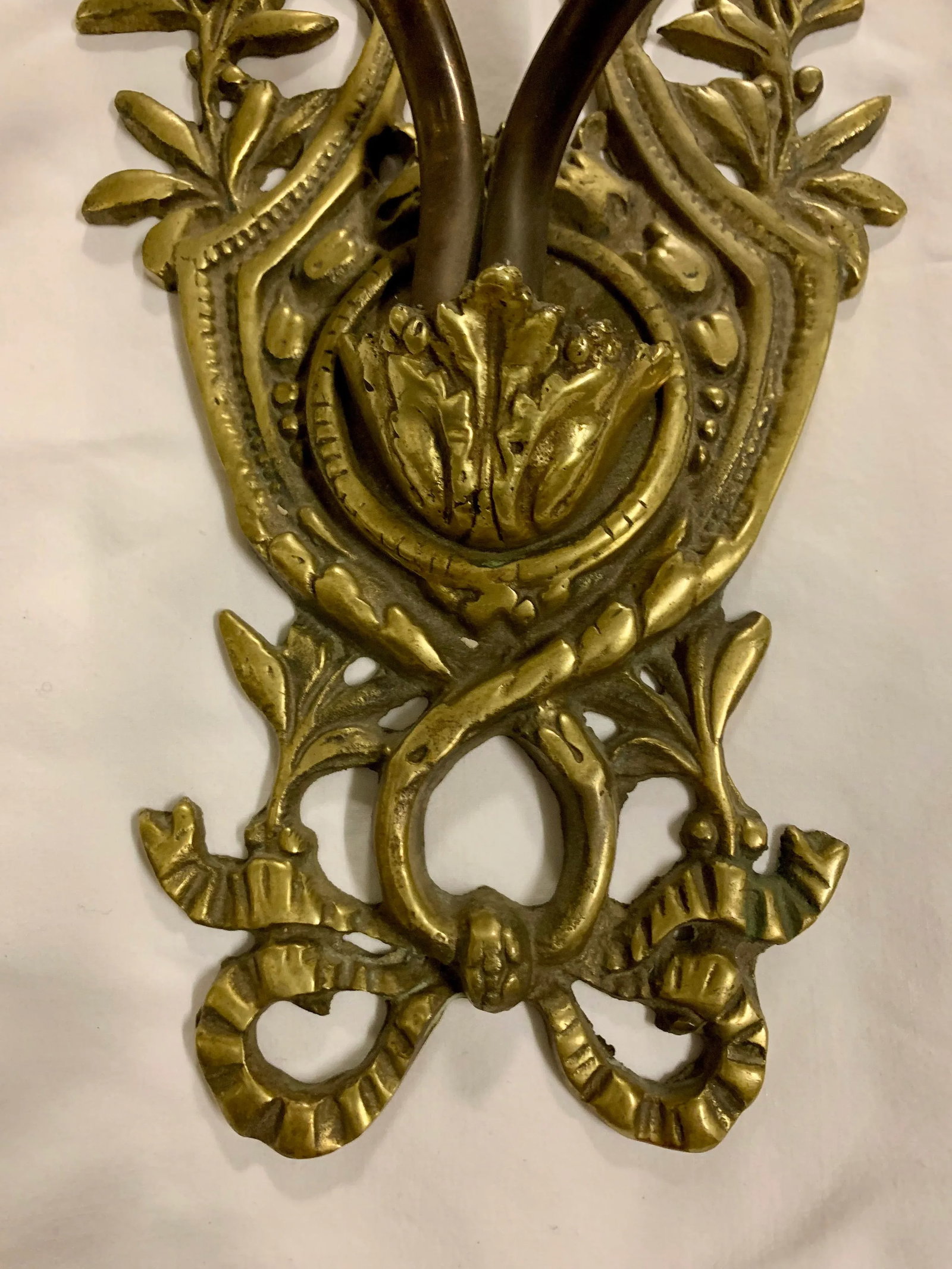 19th Century French Two Candle Brass Sconce - 6