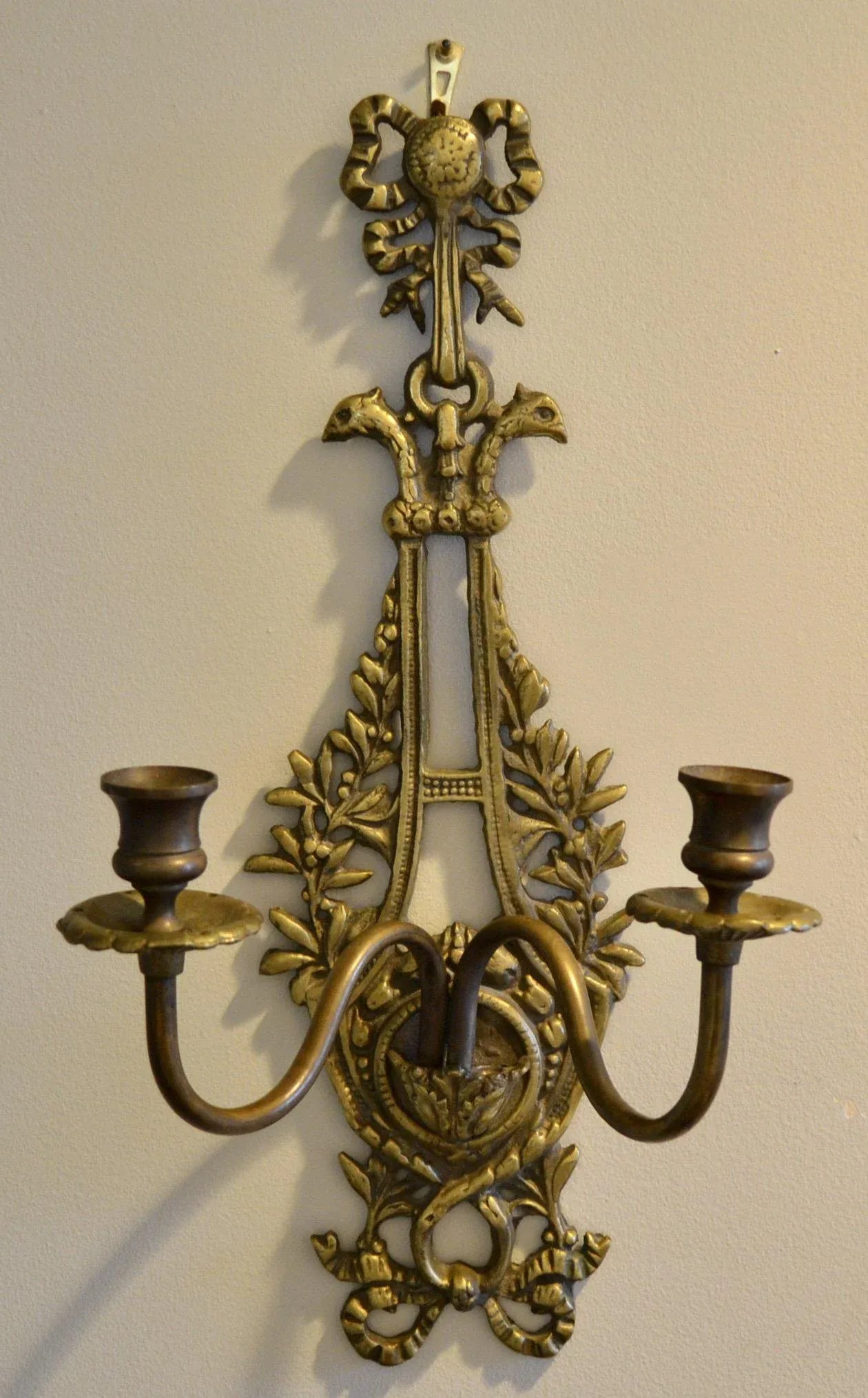 19th Century French Two Candle Brass Sconce - 8